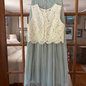 Jenny Yoo Mint Tulle Maxi Skirt